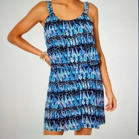 Lilly Pulitzer Pants - NWT Lilly Pulitzer Loro Romper Low Tide Navy Sails and Stripes size XXS